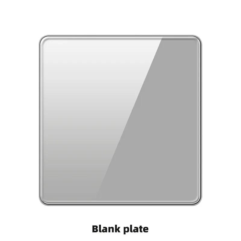 Роскошная серая панель из закаленного стекла, электрическая розетка UK 13A, двойная 5-контактная розетка и выключатель, универсальная настенная розетка USB C EU