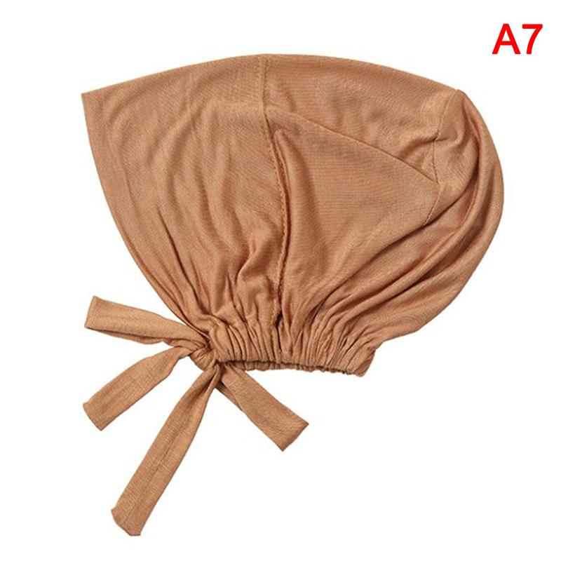Muslim Inner Cap Stretch Hijab With Rope Adjustable Women Underscarf