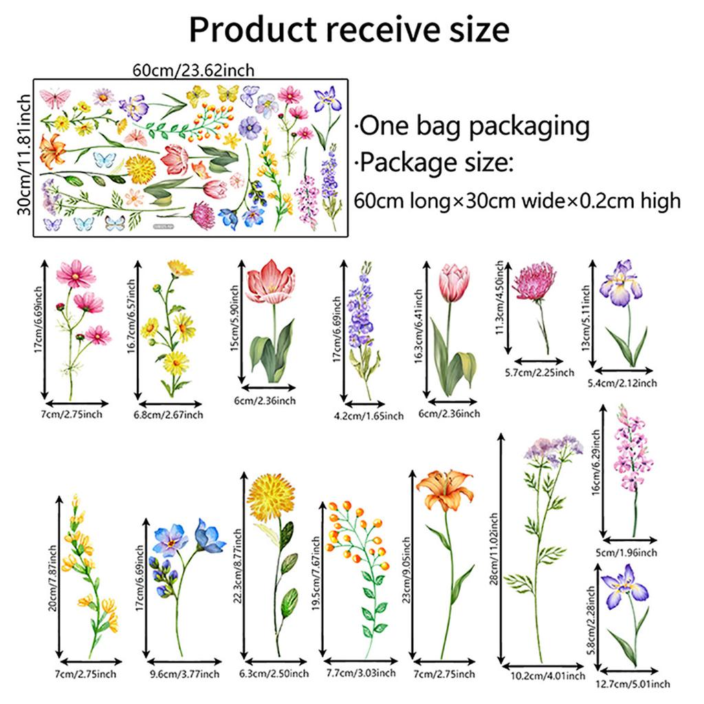 Двусторонняя красочная наклейка на стену с изображением бабочек и цветов, электростатическая паста, паста для оконного стекла, видимая декоративная наклейка на стену