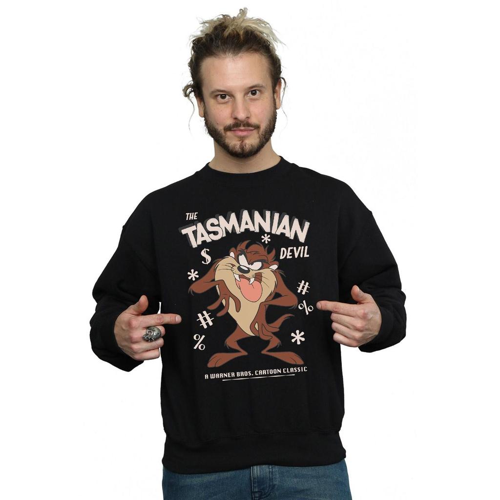 Looney Tunes Mens Tasmanian Devil Vintage Cotton Sweatshirt