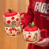 Молочный фуфу яблочный медведь кружка милая высокоценная керамическая чашка с крышкой офисная кофейная чашка подарок на день рождения