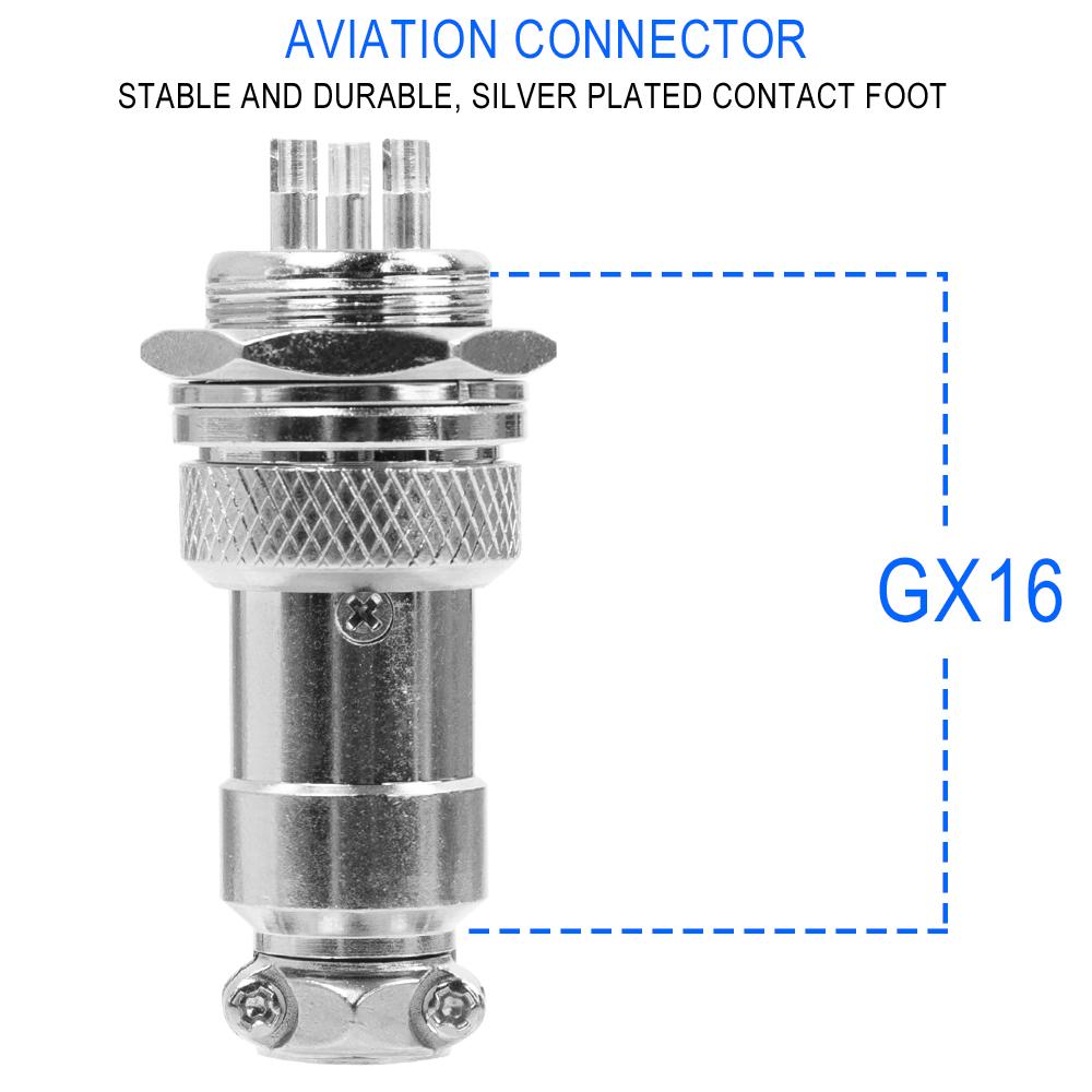 GX16 Авиационный разъем Электрический разъем GX16 Авиационный разъем 3-контактный 16 мм Мужской/Женский Провод Панель Круглый разъем Медный сплав Встроенный кабель