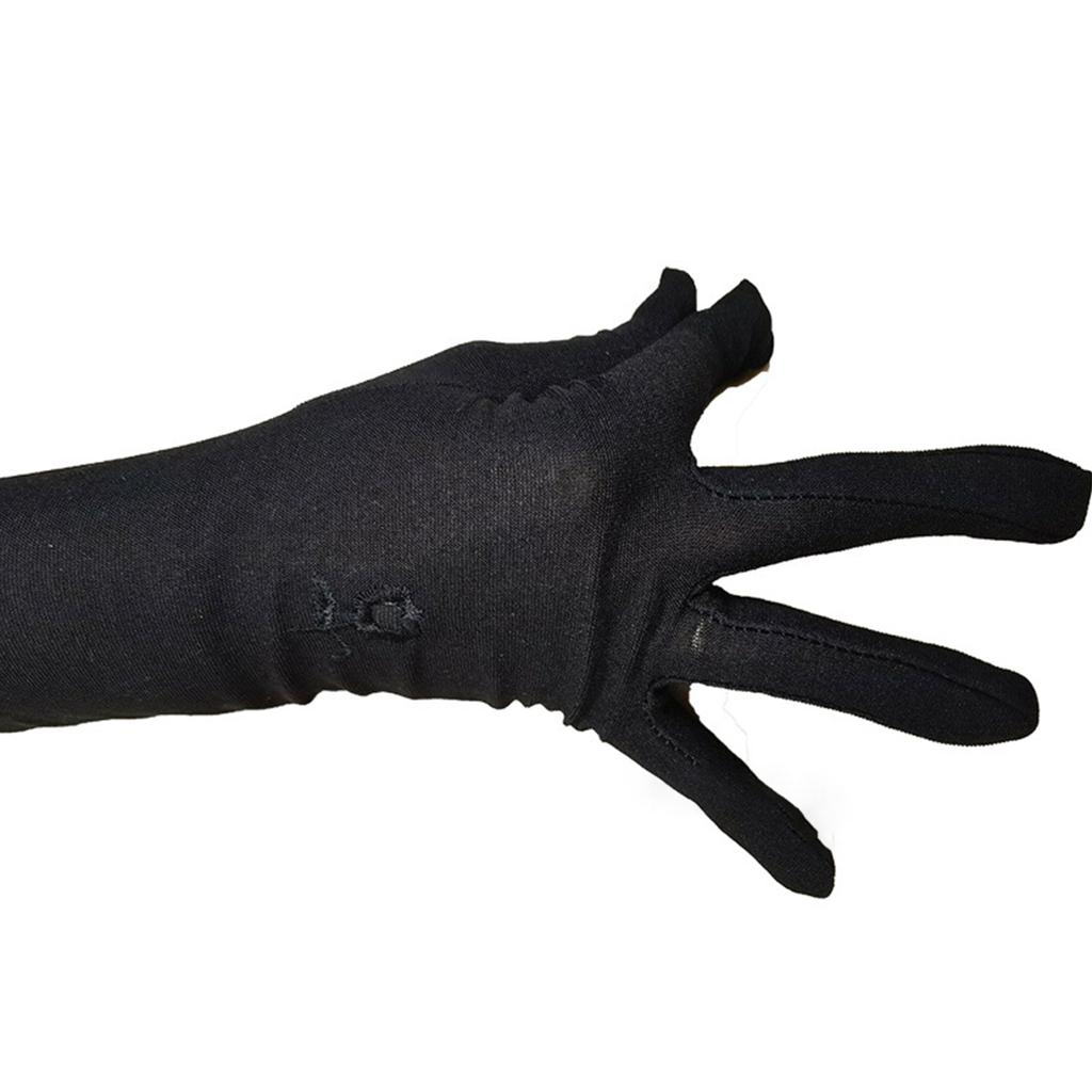 Muslim Arab Black Gloves for Women Sunproof Arm Cover Embroidery Long Arm Sleeves Full Finger Arabian Hijab Hand Gloves