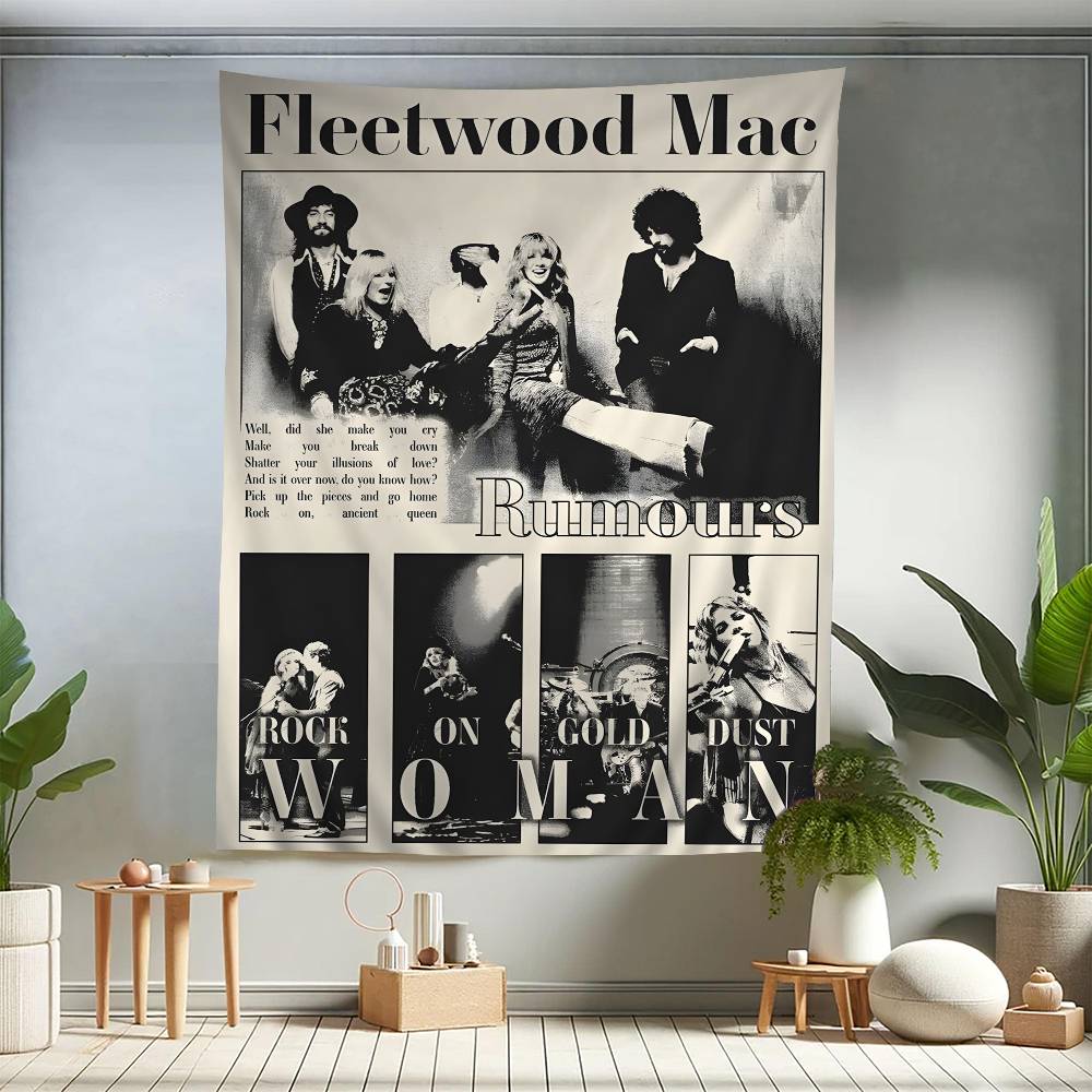 FFleetwood MMac Rock Band Printed Large Wall Tapestry Hanging Tarot Hippie Wall Rugs Dorm Art Home Decor