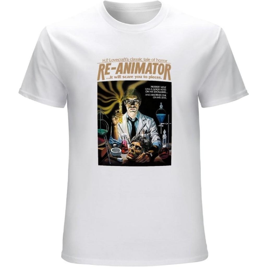 XINYIFENG Футболка Реаниматор Фэнтези Хоррор 1970-х Фильм Кино Г.Ф. Лавкрафт Футболка Белая