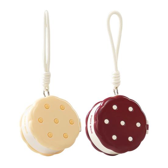 Круглая Пудреница Двухъярусная Разделение Влажного и Сухого Макияжа Чехол для Пуховки Портативный Органайзер для Спонжей Макияжа с Шнурком для Женщин Девочек Дорожное Хранение