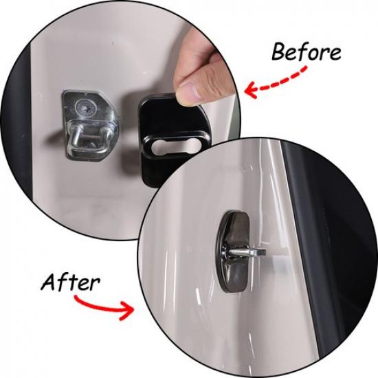 Black Steel Car Door Lock Latch Protect Cover For Ineos Grenadier -25