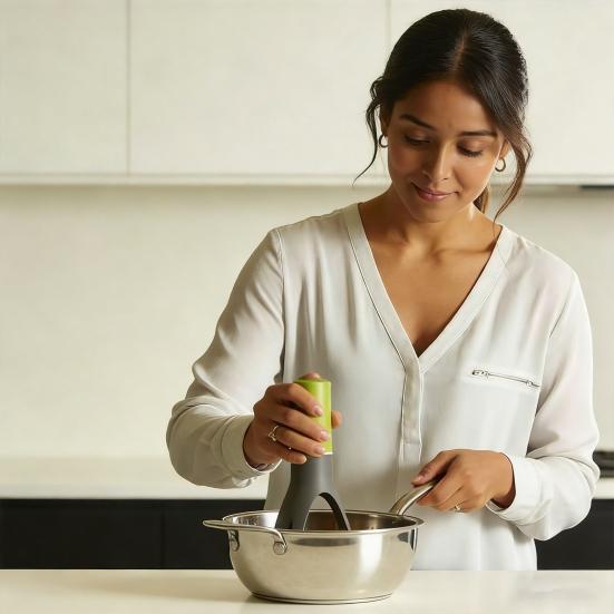 Автоматическая мешалка для приготовления пищи 3 режима скорости Венчик для яиц с термостойкими лопастями Свободные руки Предотвращает пригорание и прилипание Мешалка для ризотто