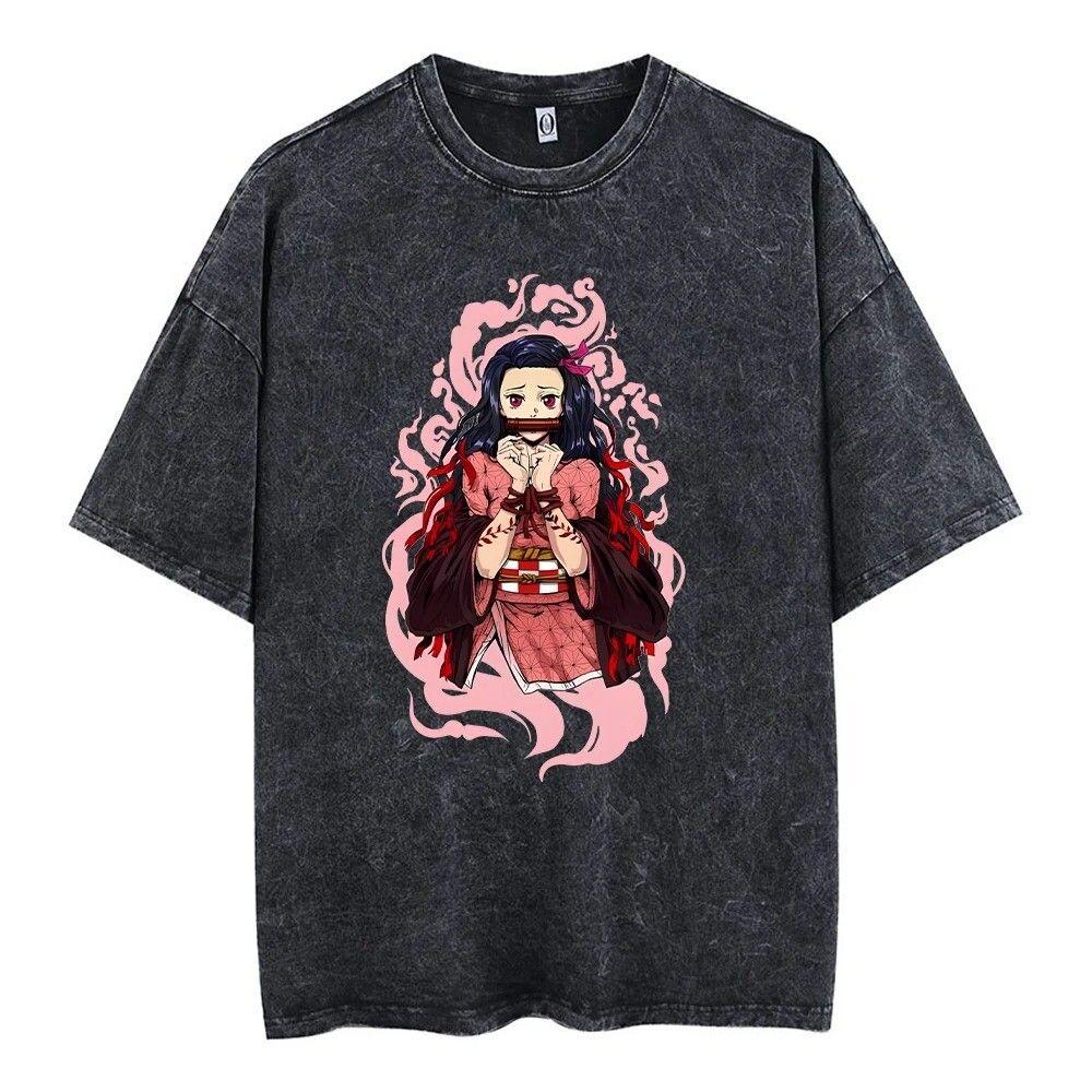 Unisex shirt Cotton Oversize Large Size Demon Slayer VTG Cotton T-shirts