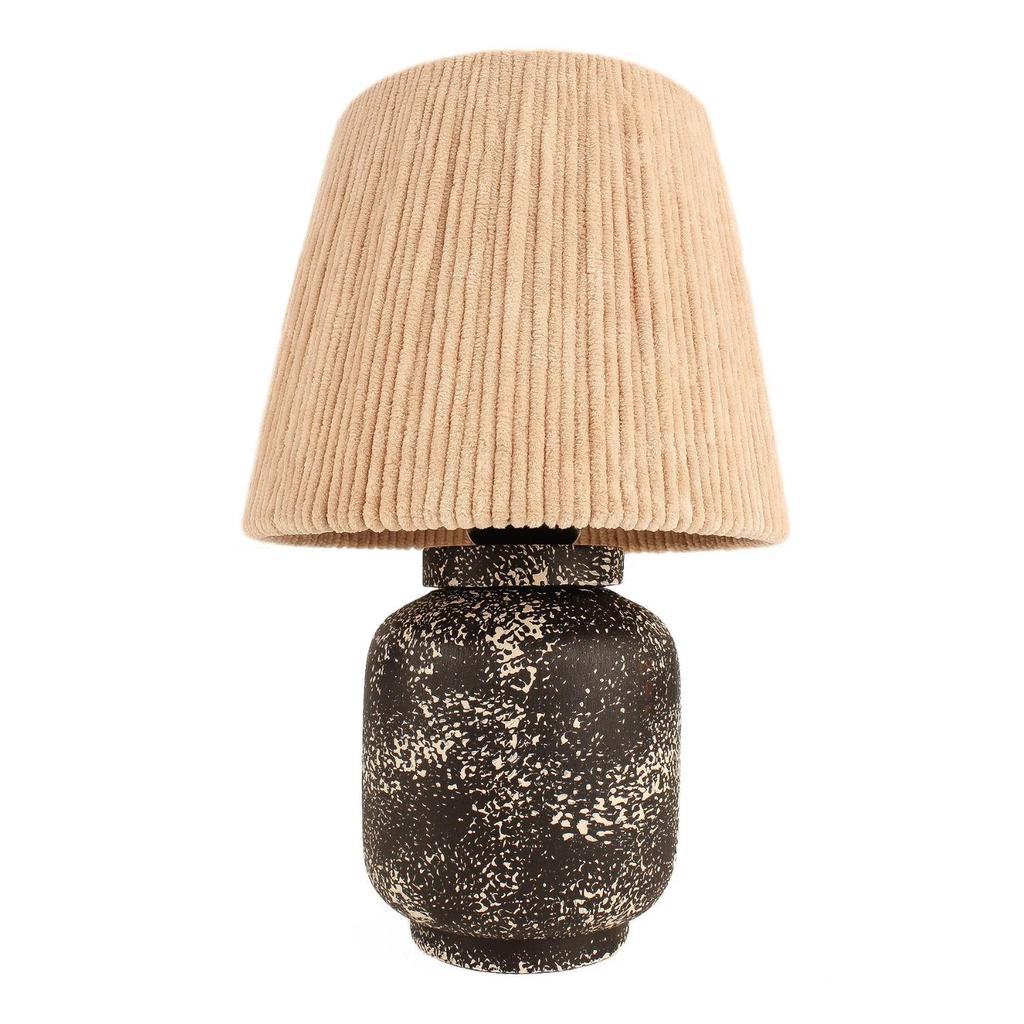 Durable Seramik Abajur Siyah Krem
