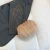 Furry Crossbody Bag with Pearl Handle Fashion Chain Plush Shoulder Bags for Women Soft Faux Fur Evening Party Purse