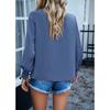 Женские весенне-летние элегантные однотонные блузки с кружевным воротником и длинными рукавами