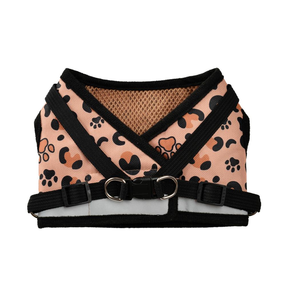 Pet Dog Harness Leash Set For Small Medium Dogs Reflective No Pull Mesh Puppy Cats Harness Vest Leopard Print Outdoor Chihuahua Pug Accessories