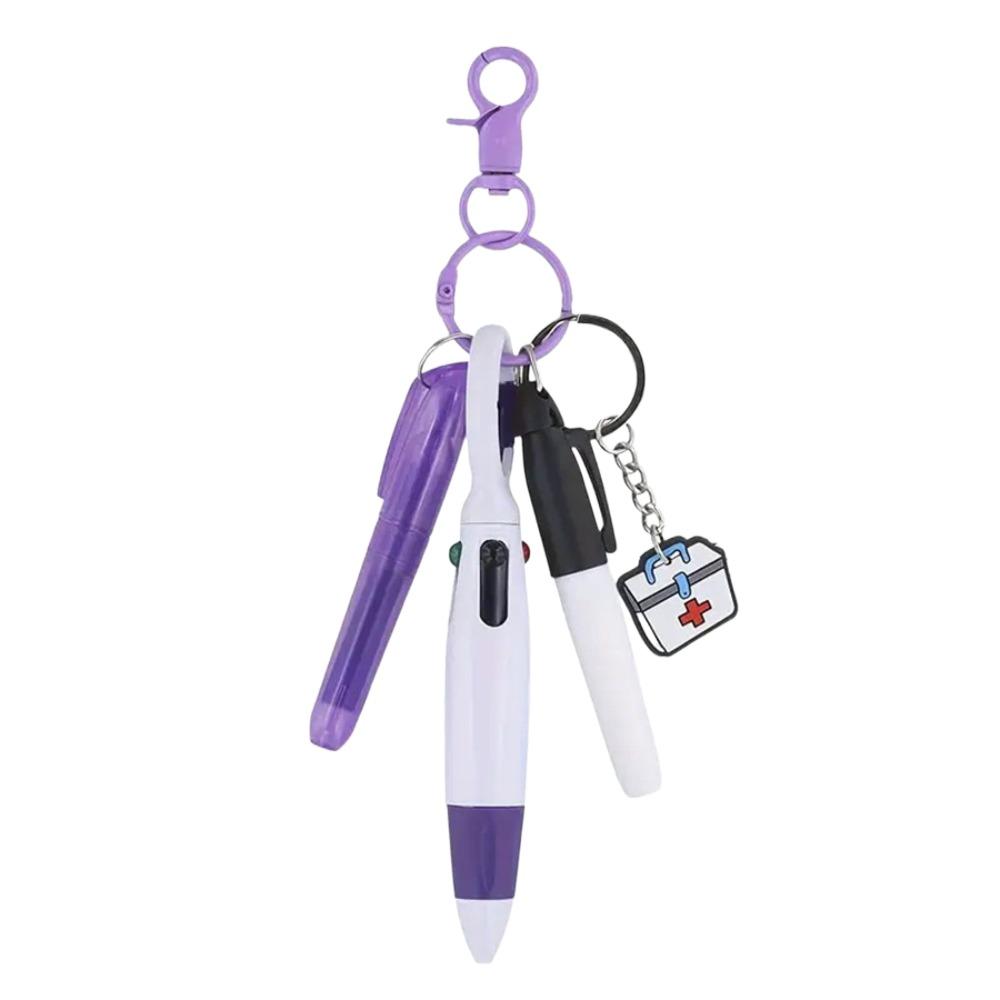 ABS Ballpoint Pen With Keychain Detachable Marker Pendant Funny Nurse Pen Keychain Nurse Pen Gift