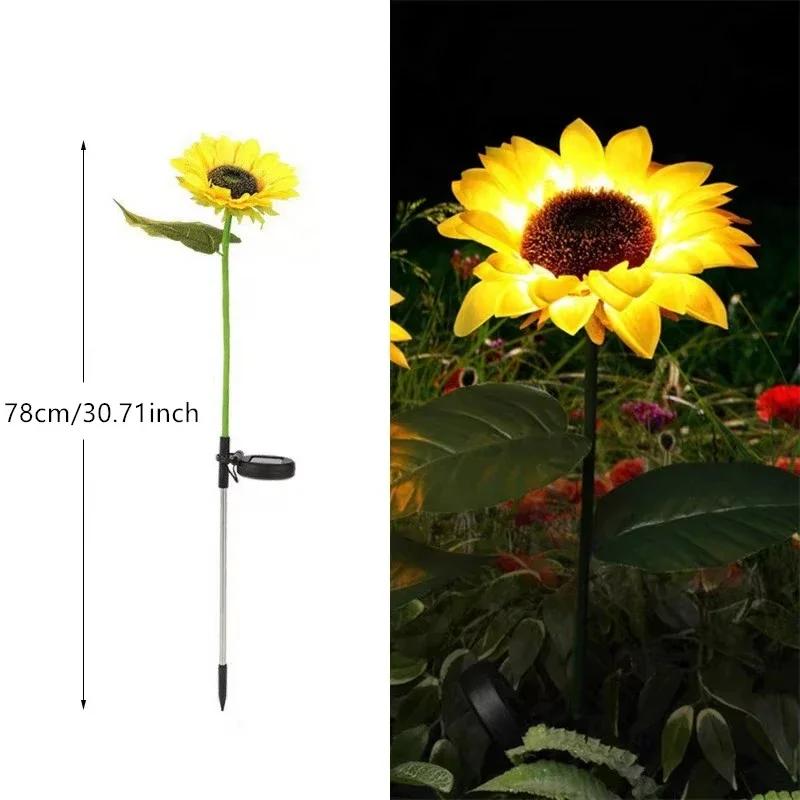 Solar Sunflower/Butterfly Flower Lights Outdoor Garden Landscape Waterproof LED Lawn Lampfor Yard Patio Christmas Party Decor