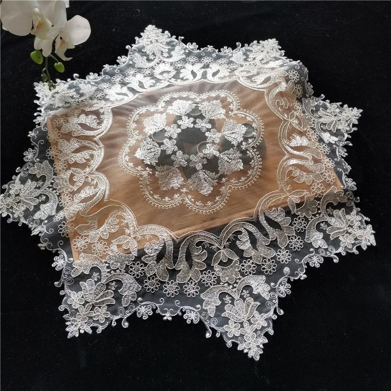 Lace Embroidered Tablecloth Tea Table Lamp Cover Round Table Tablecloth Luxurious Cover