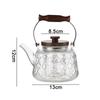 Wooden Handle Glass Teapot Portable High Borosilicate Tea Kettle with Infuser Coffee Tea Pot Kitchen Flower Teapot Teaware