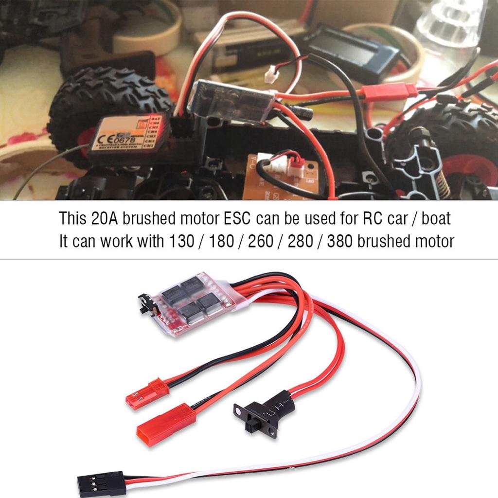 20A Brushed ESC Electronic Speed Controller With Brake for RC Car / Boat