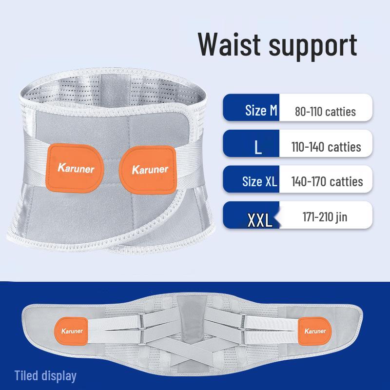 Breathable Lumbar Support Belt for Disc Protrusion with Abdominal and Steel Plate Support