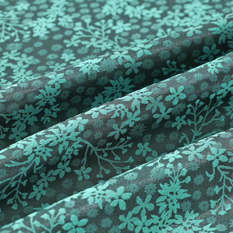 Dark pattern butterfly flower small fresh jacquard fabric imitation acetate Tencel women's cheongsam dress boy Loaded with jacqu