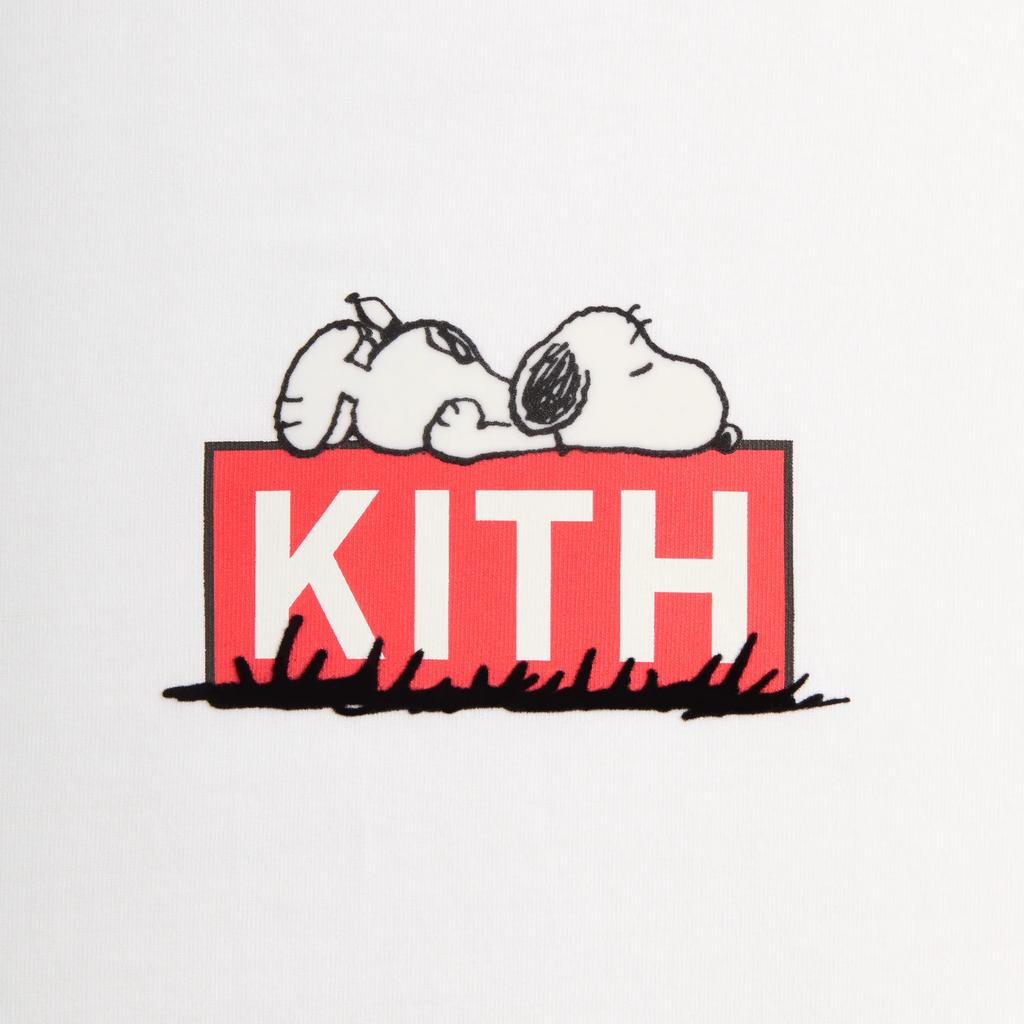 Kith X Peanuts Doghouse Classic Logo Letter Round Neck Pullover Short Sleeve T-Shirt Men T-Shirts White KHM033385-101