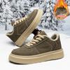 Winter Fleece Board Shoes Microfiber Leather Surface Youth Thick-Soled Fleece Cold-Proof And Warm Sports Cotton Shoes Men'S Shoes