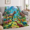Dinosaur Blanket for Kids, Soft Flannel Throw Blanket with Precision Seams, Double-Sided Warm Nap Blanket, Role-Play Cape Machine Washable Kids