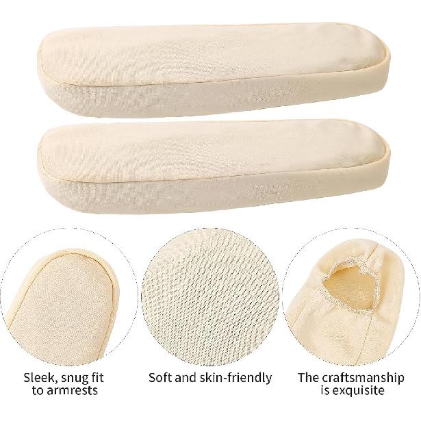 2 PCS Universal Replacement Car Front Seat Armrest Covers, Soft Elastic Breathable Fabric, Easy Installation, Protects from Scratches and Stains,