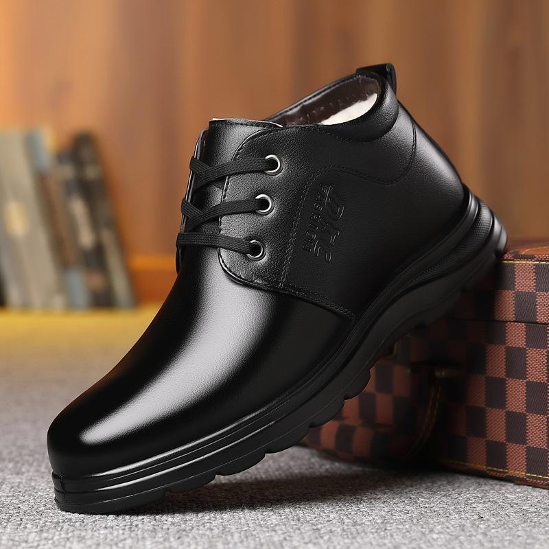 2024 Новые зимние мягкие туфли для мужчин с мягкой подошвой и круглой головкой, мягкие теплые хлопковые туфли для мужчин