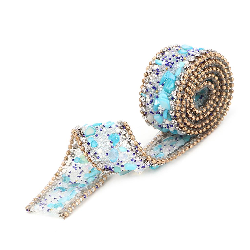 2.5cm DIY Diamond Mesh Wrap Roll Crystal Rhinestones Chain Trim Ribbon Decoration (#02)