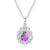 Natural colored treasure spar pendant s925 sterling silver non-fading necklace women's high-end design clavicle chain daily women's jewelry gifts