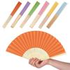 Складной Однотонный Бамбуковый Набор Идеально Подходит для DIY Ручной Бумажный Летний Японская Одежда Жара Складной Ручной Настенный Подвесной и Фото Реквизит [Morices] Веера,