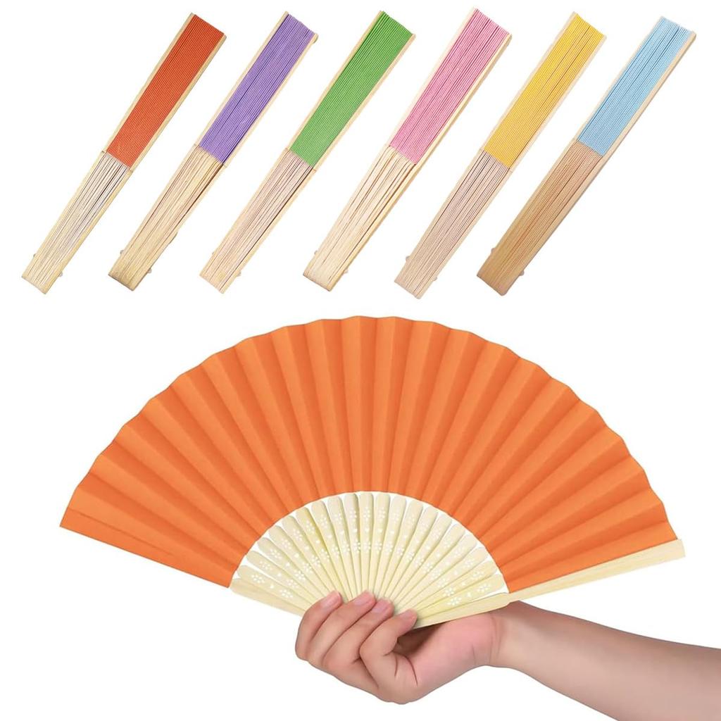 Складной Однотонный Бамбуковый Набор Идеально Подходит для DIY Ручной Бумажный Летний Японская Одежда Жара Складной Ручной Настенный Подвесной и Фото Реквизит [Morices] Веера,