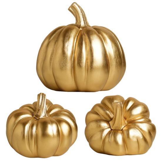 Halloween Pumpkin Ornament Fine Workmanship Hand-painted Pumpkin Art Piece Autumn Seasonal Home Decor