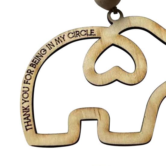 45659 Sets Wooden Sisterhood Elephant Decoration with Story Card Women Tribe Hollow