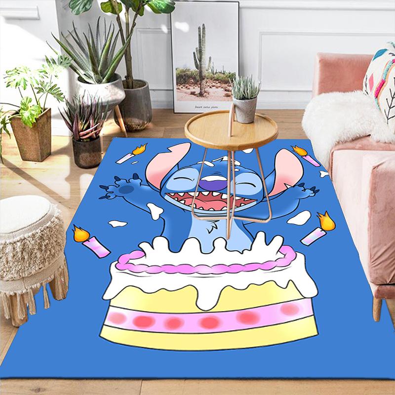 1Pc Stitch'S Birthday Celebration Rug Office Carpet Indoor Outdoor Doormat Nonslip Soft Comfortable Living Christmas Halloween Xmas Gift D924258