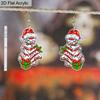 Плоские 2D серьги-елочки - Красочные серьги-подвески для женщин - Акриловые праздничные украшения на тему рождественской шляпы