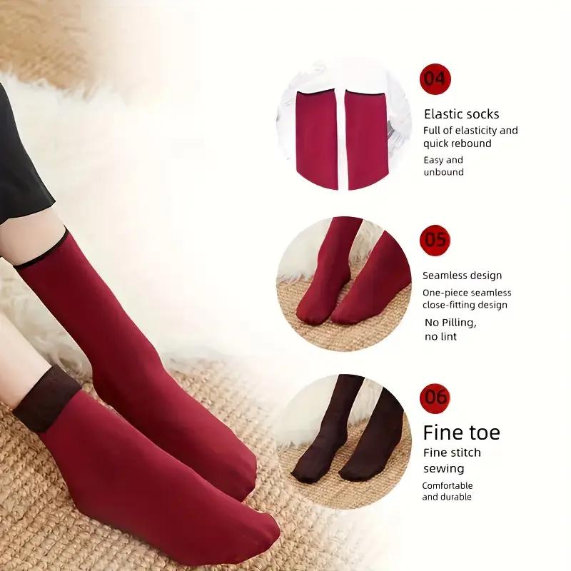 5 пар унисекс зимних термоносков - Утолщенная теплоизоляция, влагоотводящие и дышащие носки до середины икры, предметы первой необходимости в холодную погоду