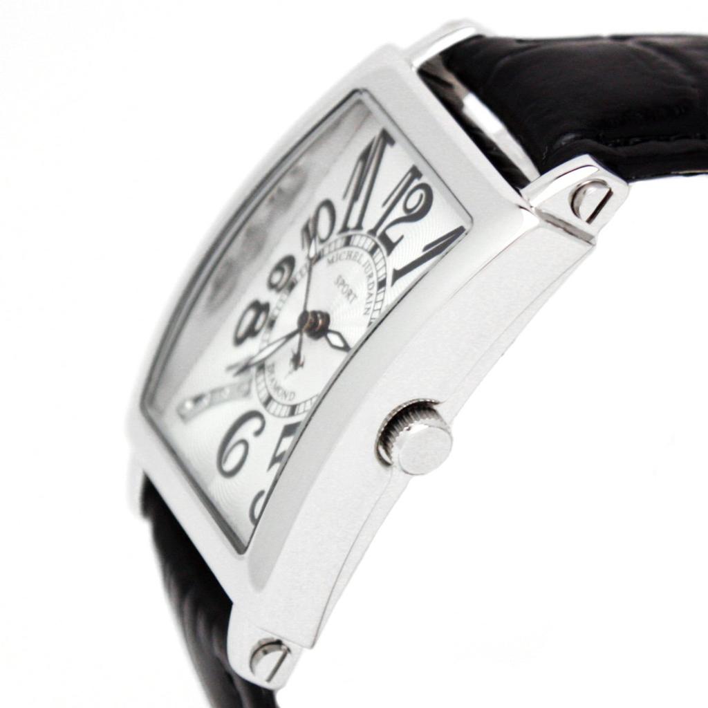 Часы Michel Jurdain Белые x [Мишель Журден], Спортивные, С бриллиантами, Кожаные, Женские, Черные, SL-3000-7, Женские