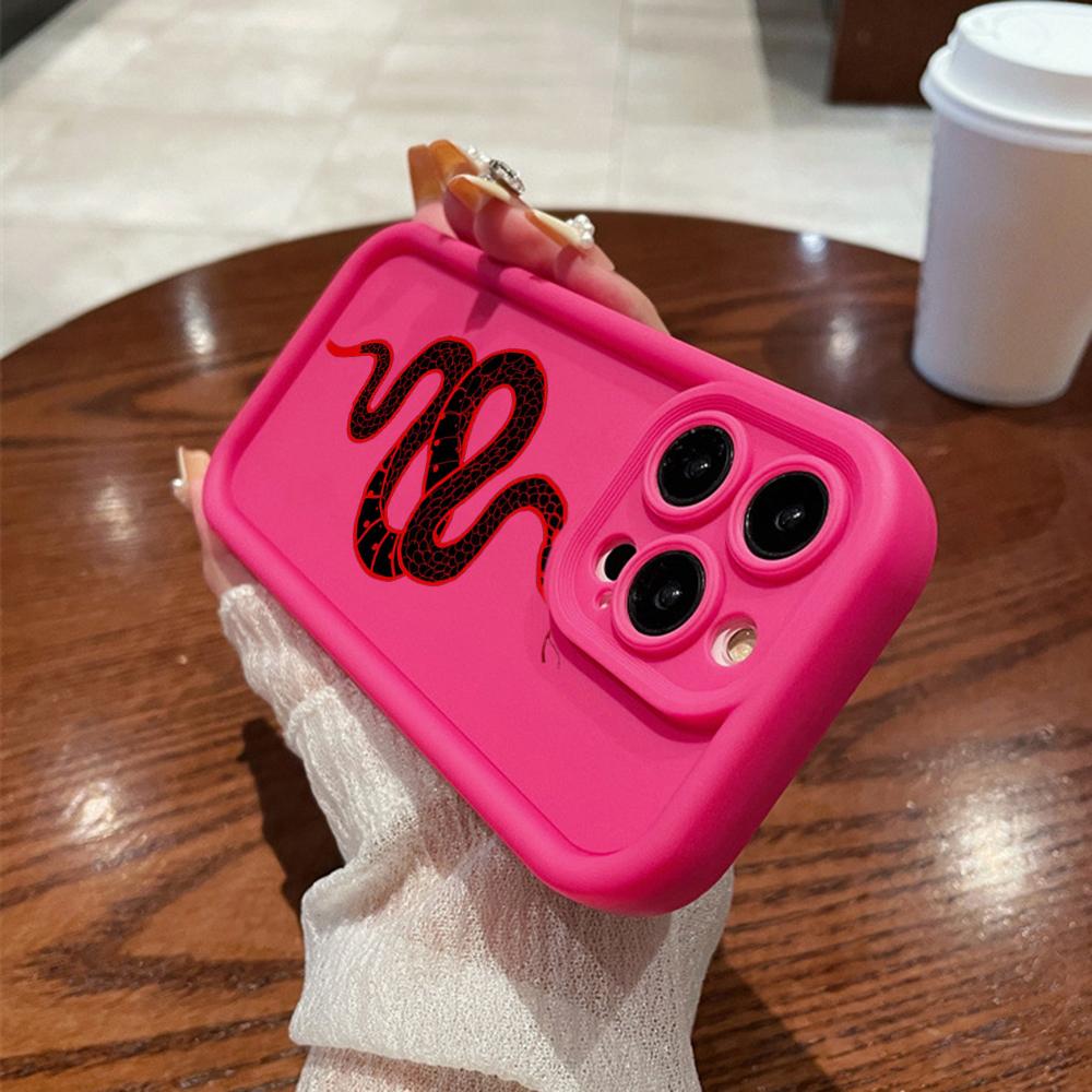 N73 Мягкие чехлы для телефонов с ангельскими глазками и рисунком в виде змеи черного золота для iPhone 15 14 12 11 Pro Max 13 mini 7 8 6S Plus XS Max XR SE противоударный чехол-бампер