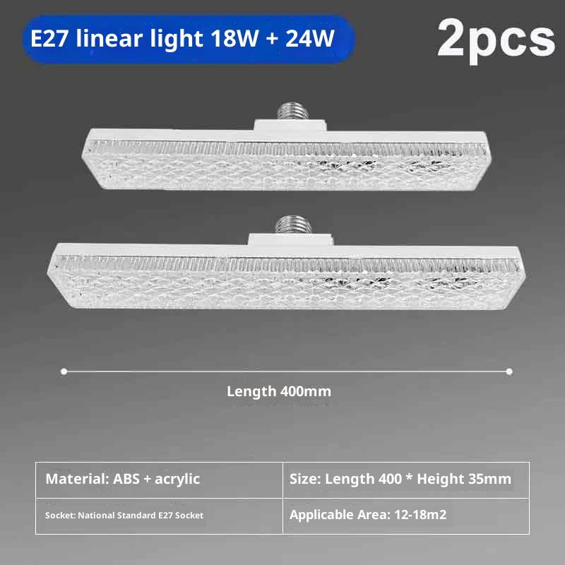 1/2Pcs E27 Led Lamp Strip Tube Lighting Ac175-265V 15/18/24W 6500K Bulb Adjustable Direction 360° Indoor White Long  Bulb