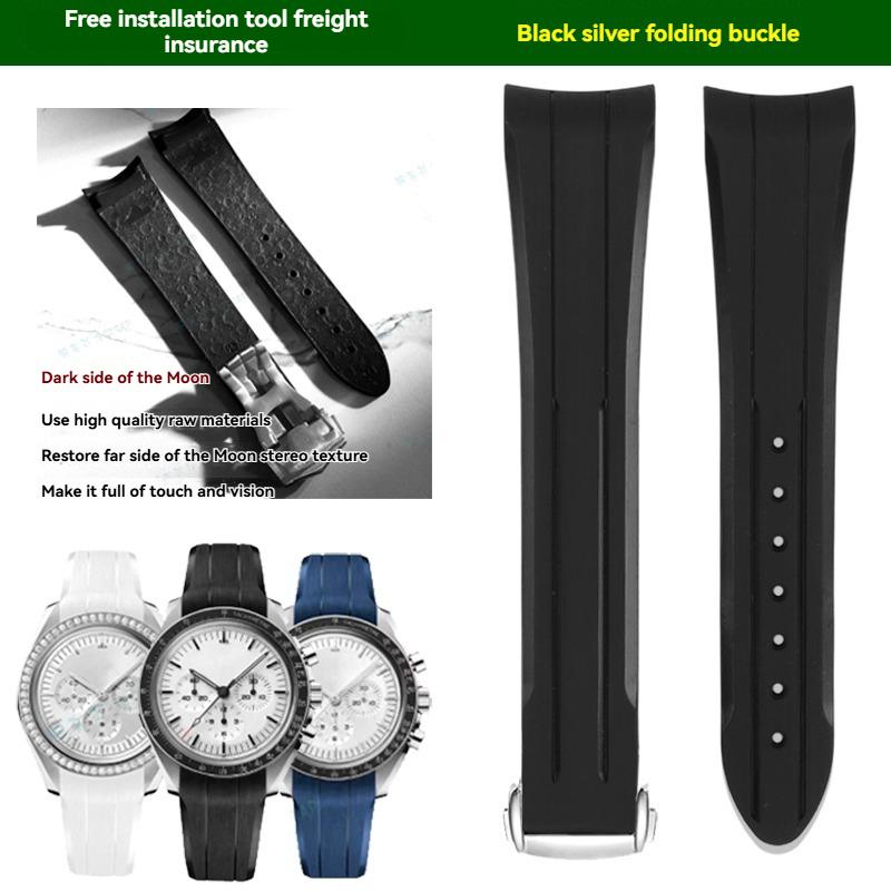 Для часов совместной серии Omega&Swatch Super Moon Seamaster 300 Мужские часы Высококачественный силиконовый водонепроницаемый ремешок для часов