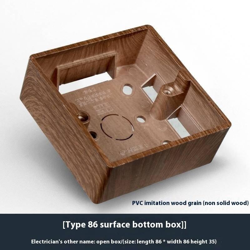 Black Walnut Solid Wood Brass Lever Retro Switch Panel Wall Mount 86 Open Line Box Surface Three Open 16A Socket