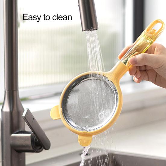 Кухонный сетчатый фильтр с пластиковой ручкой, пищевой сорт, просеиватель для муки, инструмент для детского питания, дуршлаг, ложка, многофункциональный кофе, чай, сок