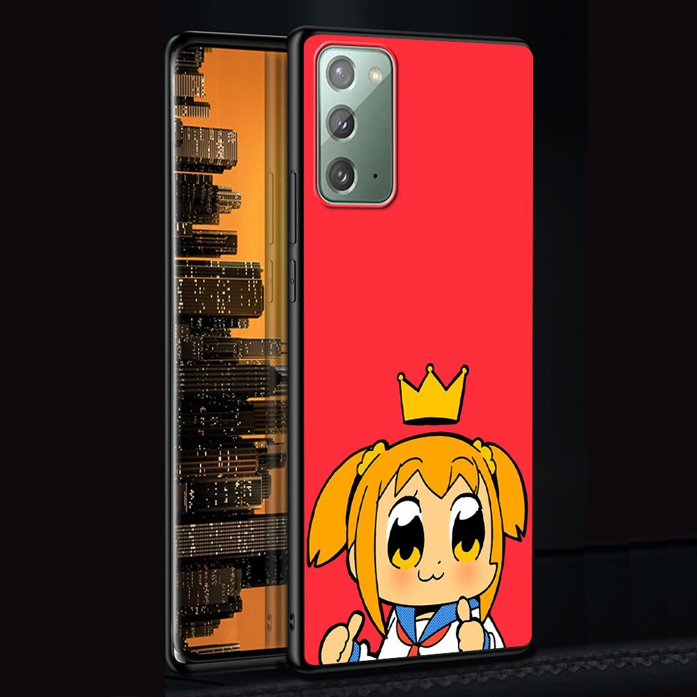 Аниме чехол Pop Team Pipi для Samsung Galaxy Note 20 Ultra 10 Lite 9 8 A53 A52 A12 S22 S21 FE S20 Plus Силиконовый черный чехол для телефона