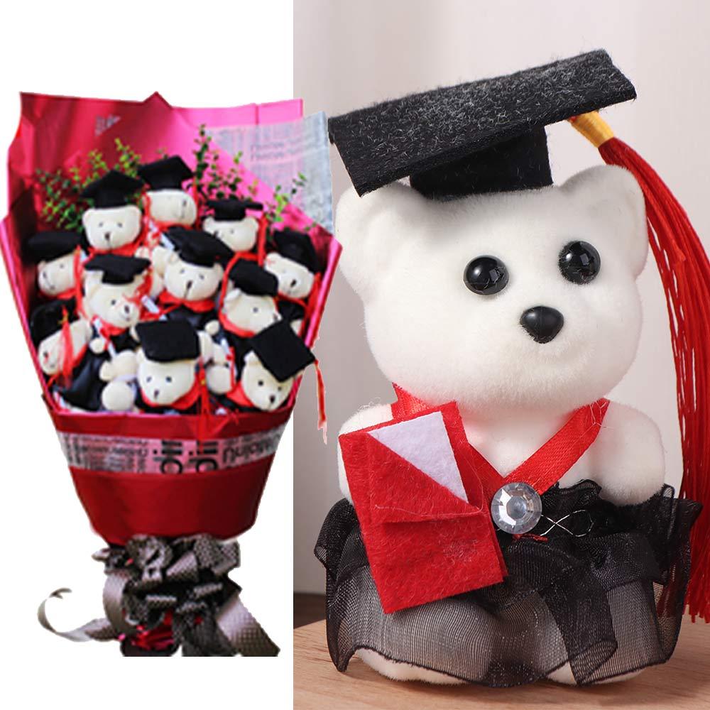 10 Pcs/set Graduation Ceremony Graduation Bear Doll Bouquet Bachelor Bear Plush Toy Student