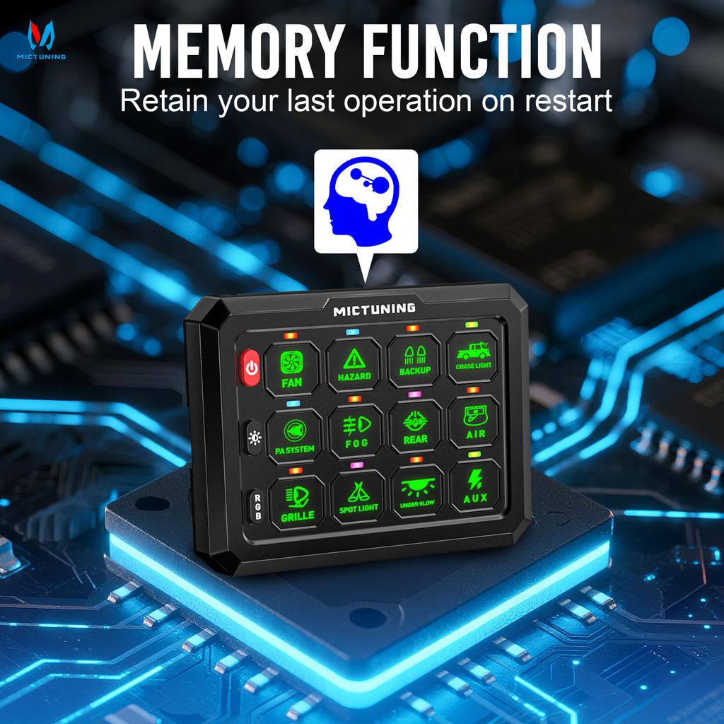 8/12 Control Panel Multi-Function Electronic Relay RGB Switch Panel For Truck ATV UTV Car Boat 960W (12V) 1920W (24V) Switches4