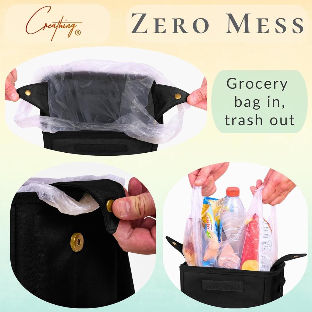 Creathing Car Trash Can | Touring Edition | Engineered with Detachable Leak-Proof Liner & Odor-Control Lid - Universal Hanging Garbage Bin for Cars,