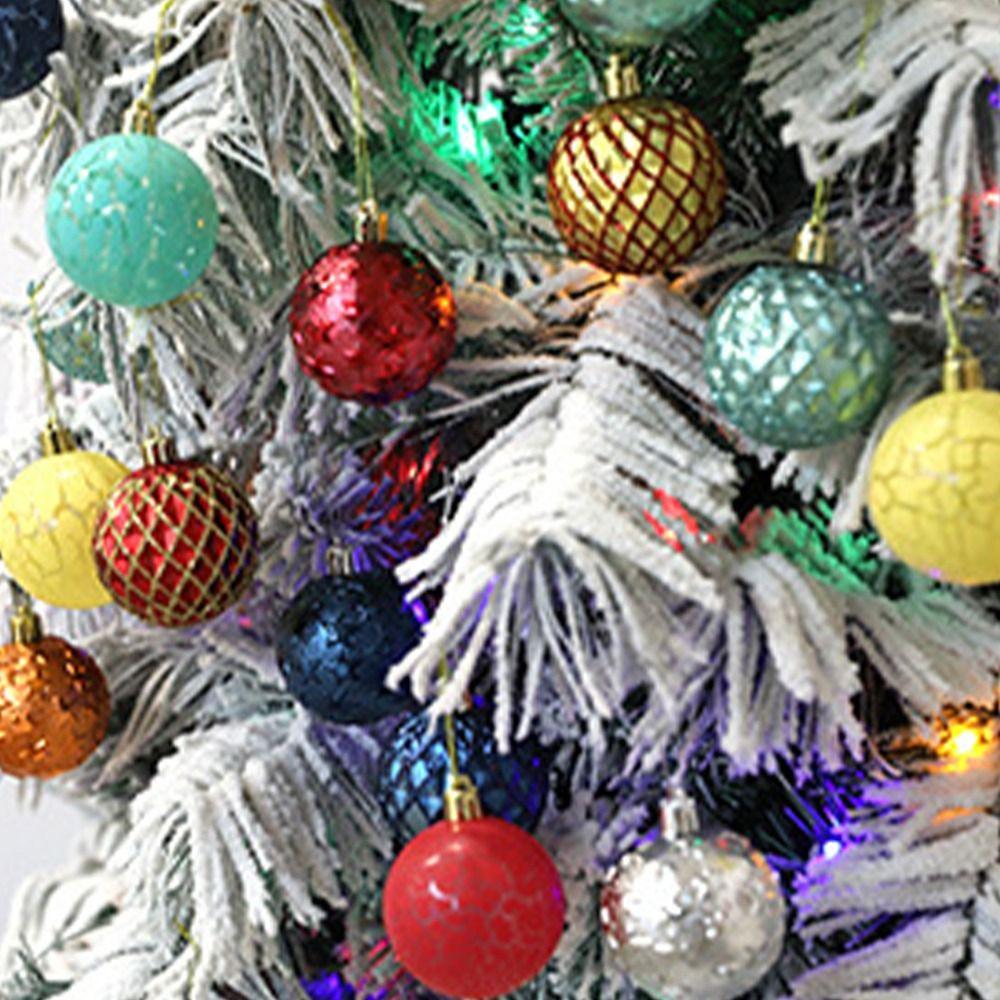 12pcs Creative Christmas Tree Pendant 6/8cm Hanging Ornament Crafts Christmas Ball Set Holiday