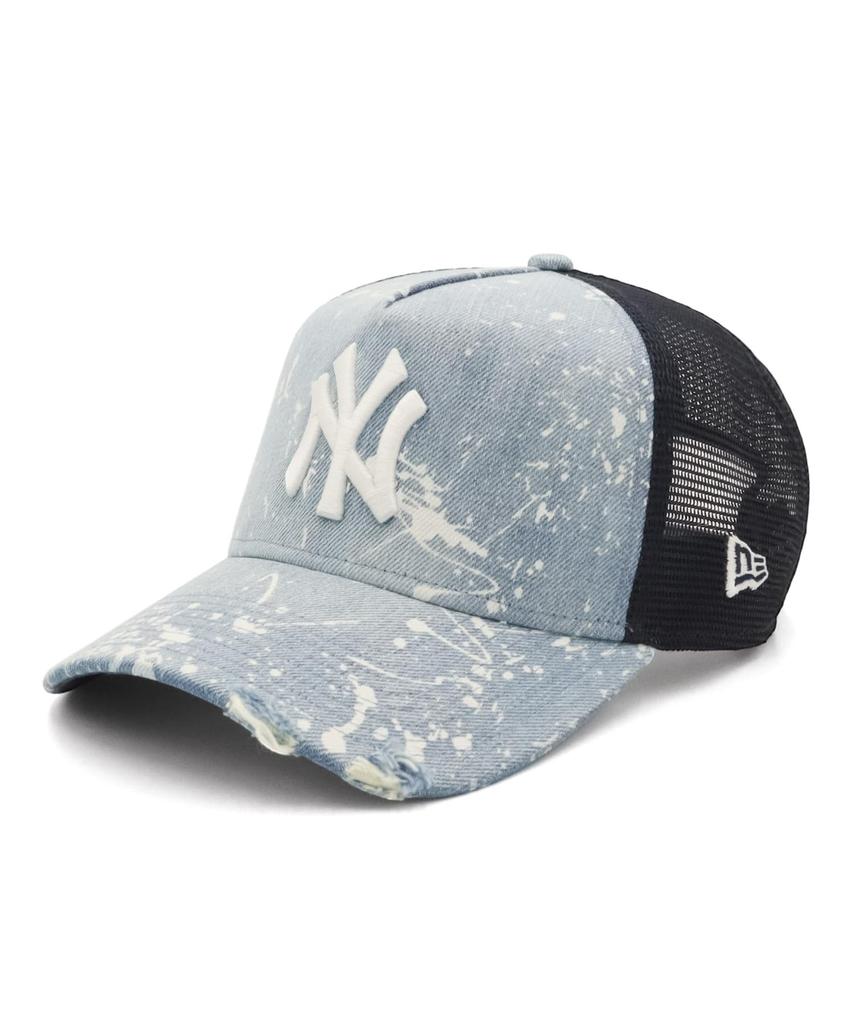 New Era 9FORTY AFrame Strap Mesh Cap 15196597 NER37C8192 NY Washed Denim Blue New Era Mesh Cap 9FORTY AFRAME Splash Paint Denim MLB ONSPOTZ Special